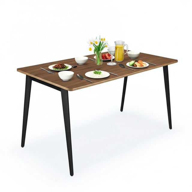 Bàn ăn chữ nhật 140x75cm gỗ plywood chân sắt hệ Tứ Giác Côn BA68232