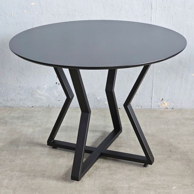 Bàn ăn tròn VERA 100cm gỗ cao su chân sắt BA68235