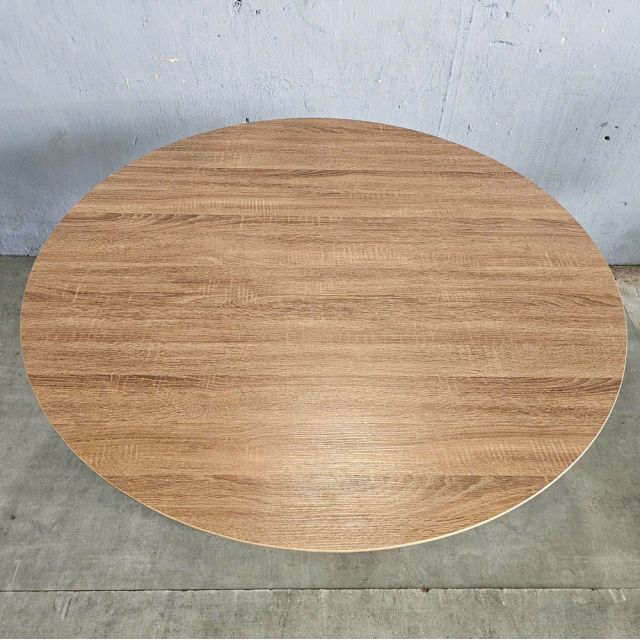 Bàn ăn tròn 120x120cm gỗ plywood chân sắt BA68231
