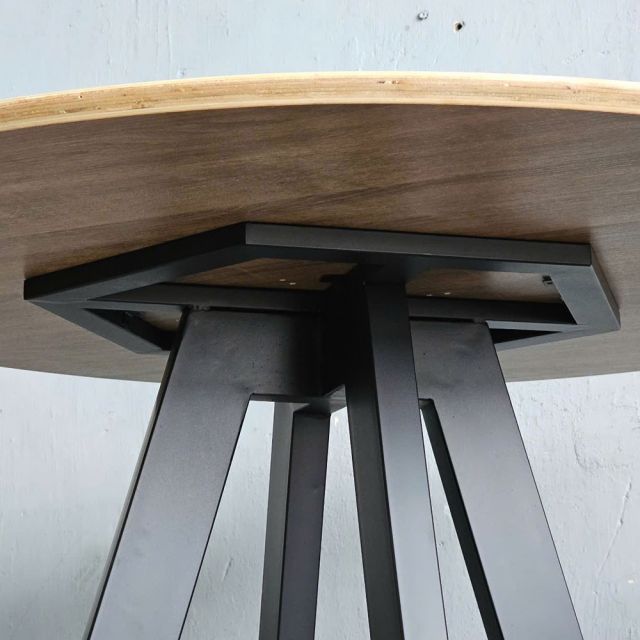 Bàn ăn tròn 120x120cm gỗ plywood chân sắt BA68231