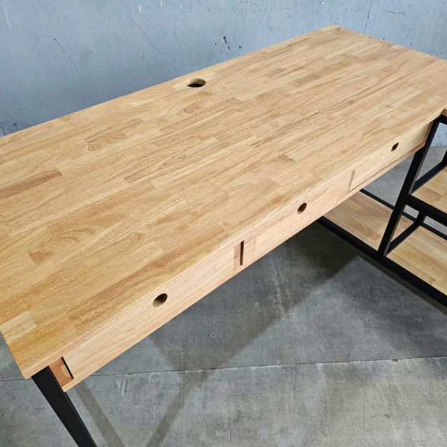 Bàn chữ L RIGEL 140x110cm gỗ cao su CD68039