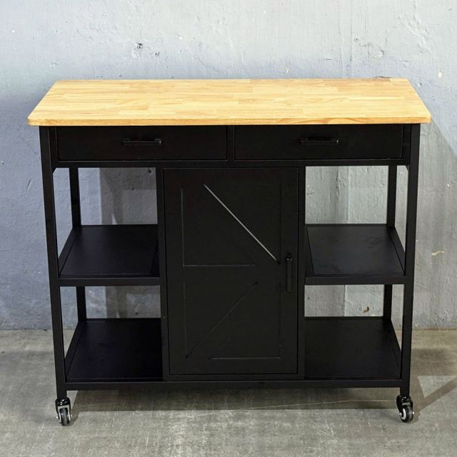 Kệ bếp di động FENIX 105x50x95cm gỗ cao su KB68067