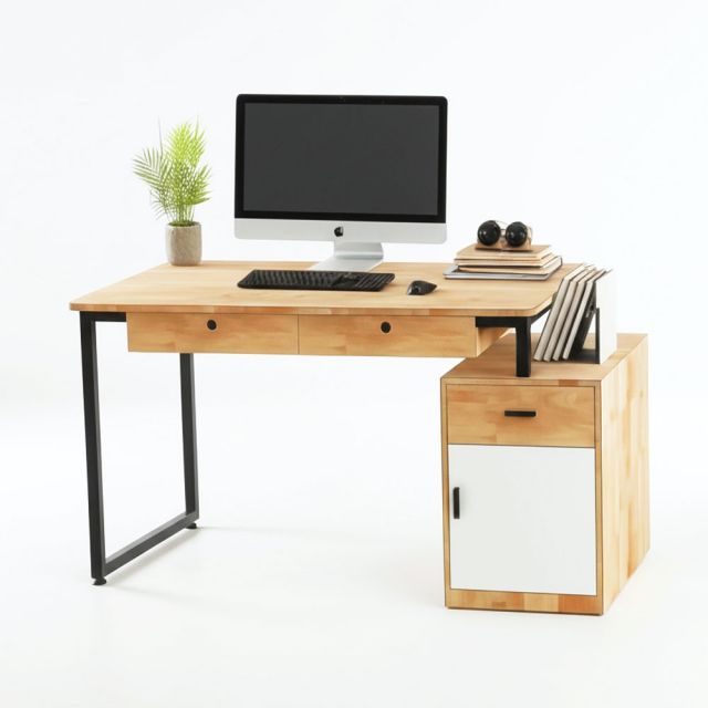Bàn làm việc PODI 140x60cm gỗ cao su BD68149
