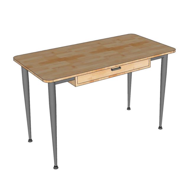 Bàn làm việc RONA 120x60cm gỗ cao su chân sắt CONE II BD68151