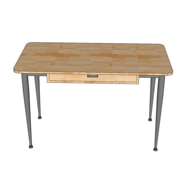 Bàn làm việc RONA 120x60cm gỗ cao su chân sắt CONE II BD68151
