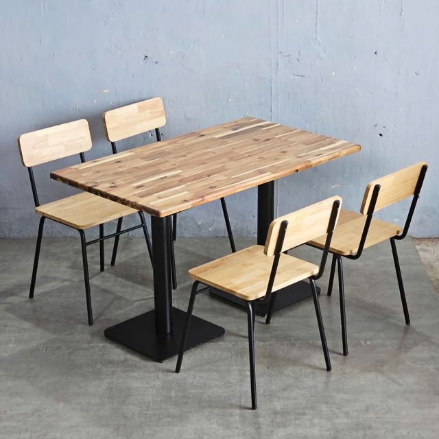 Combo bàn chữ nhật 120x70cm và 4 ghế ăn BBA181