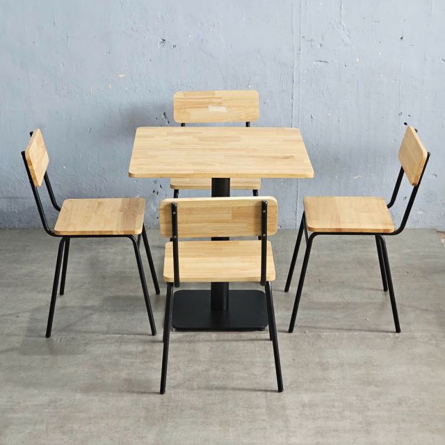 Combo bàn vuông 70x70cm và 4 ghế cafe CBCF327
