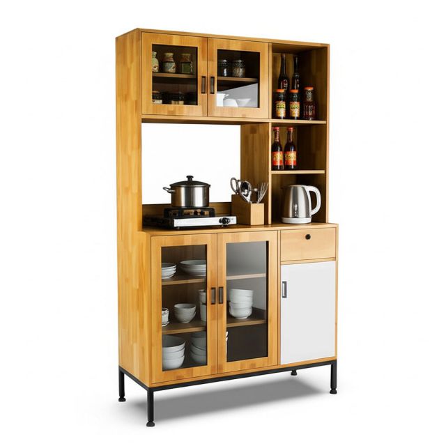 Tủ bếp đa năng REMO 100x40x160cm gỗ cao su KB68062