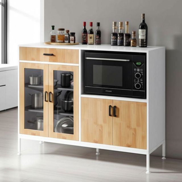 Kệ tủ bếp đa năng KALA 120x40x95cm gỗ cao su KB68063