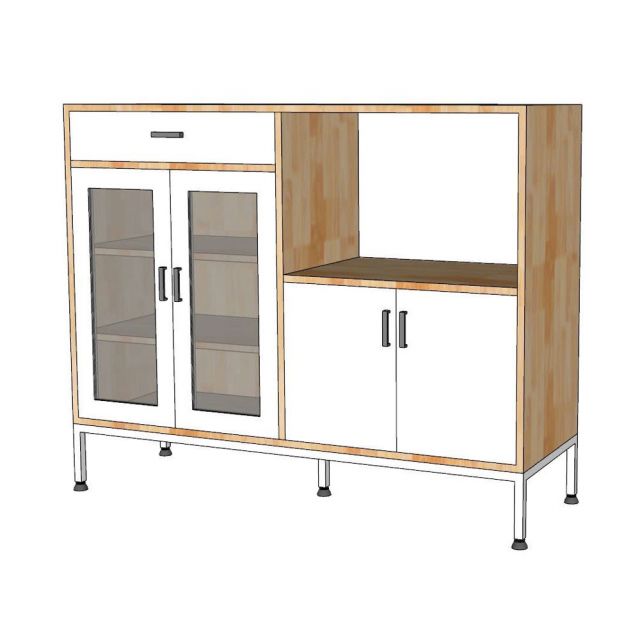 Kệ tủ bếp đa năng KALA 120x40x95cm gỗ cao su KB68063