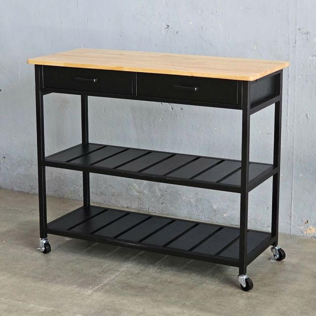 Kệ bếp di động PAXO 105x45x95 gỗ cao su KB68065