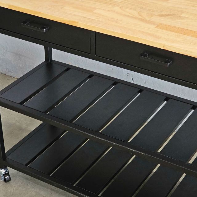 Kệ bếp di động PAXO 105x45x95 gỗ cao su KB68065