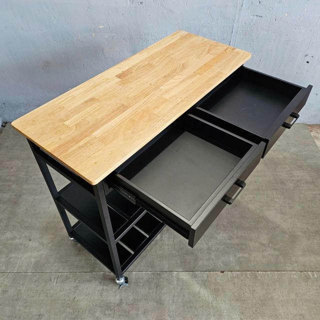 Kệ bếp di động PAXO 105x45x95 gỗ cao su KB68065