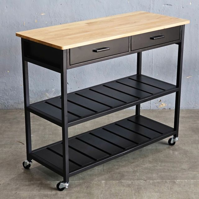 Kệ bếp di động PAXO 105x45x95 gỗ cao su KB68065
