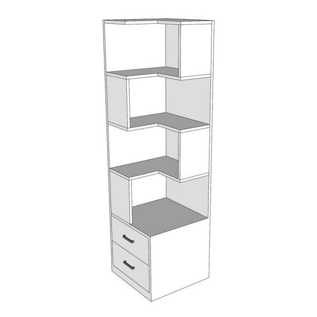 Kệ sách góc tường CUBIX 45x45x160cm gỗ cao su KGT68040