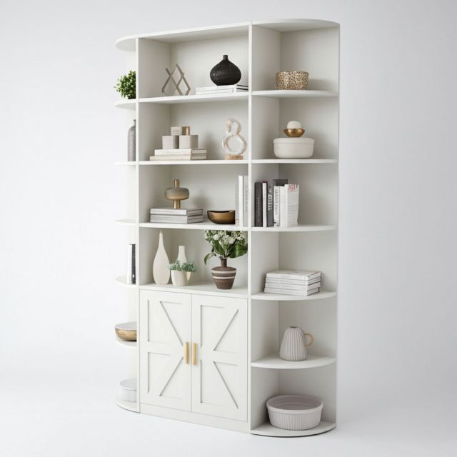 Kệ trang trí PLEX 120x30x180cm gỗ cao su KTT68027