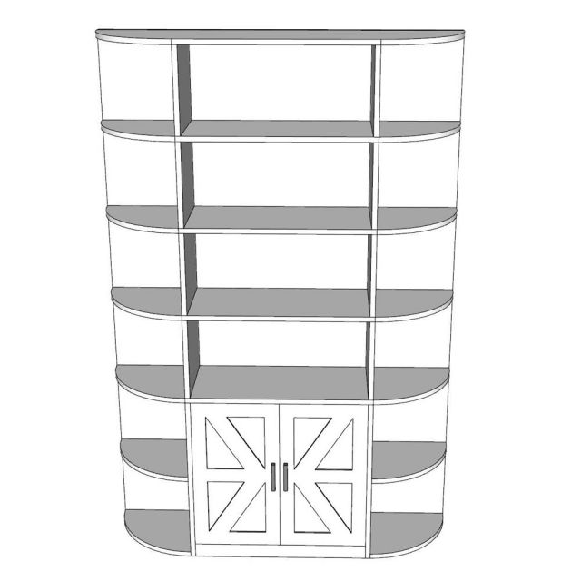 Kệ trang trí PLEX 120x30x180cm gỗ cao su KTT68027