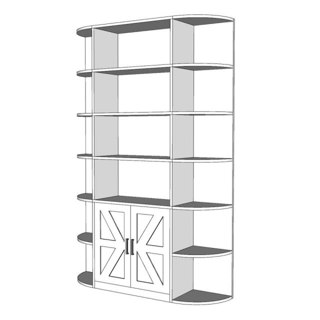 Kệ trang trí PLEX 120x30x180cm gỗ cao su KTT68027