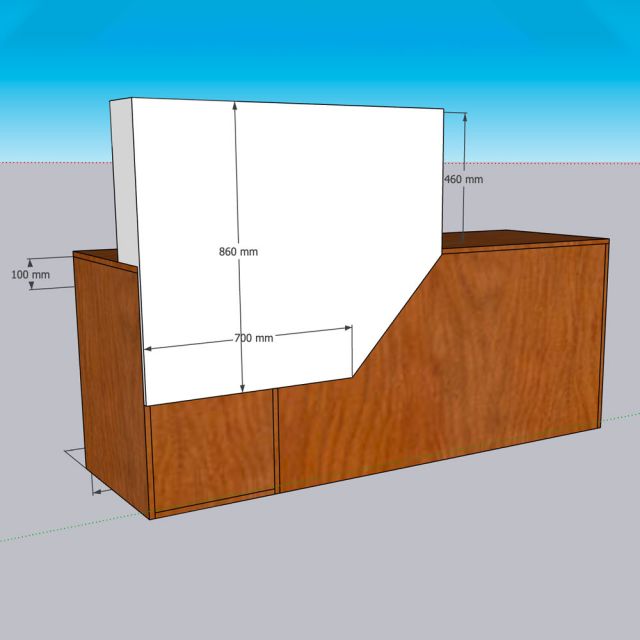 Quầy tính tiền 188x60x121cm gỗ cao su BLT68027