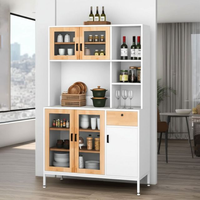 Tủ bếp đa năng REMO 100x40x160cm gỗ cao su KB68062