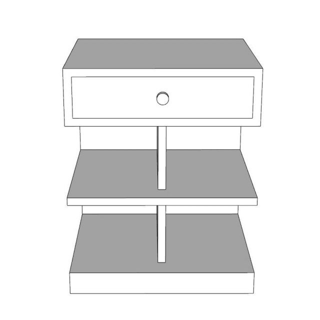 Tủ đầu giường KAIRO 40x35x50cm gỗ cao su TDG68058