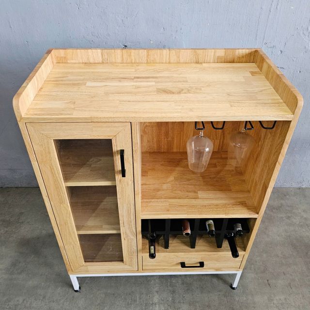 Tủ rượu LIVO 80x40x105cm gỗ cao su KR68005