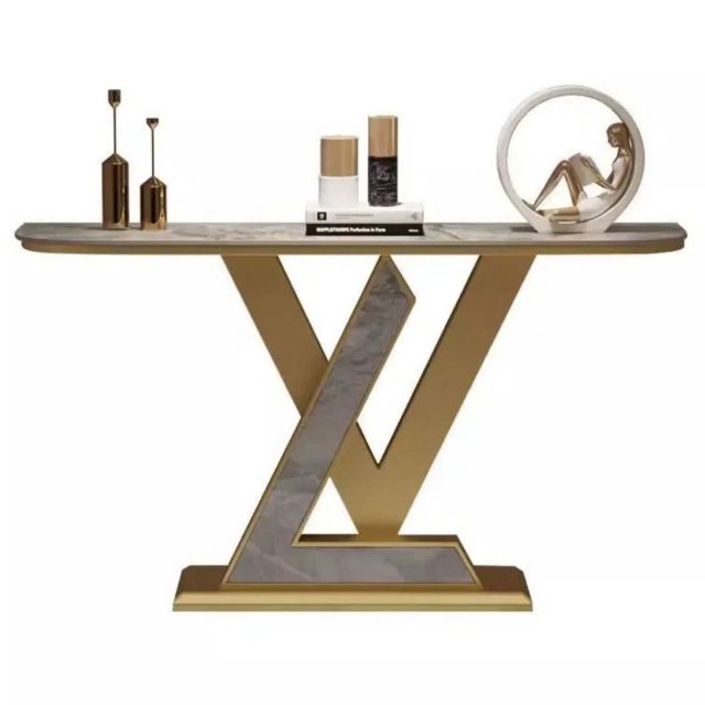 Bàn console 120x30x85cm mặt đá ceramic chân sắt CST103