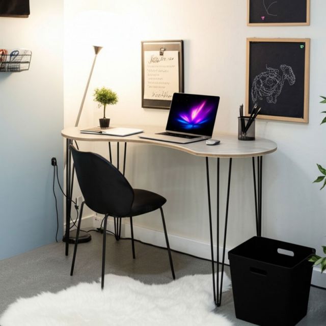 Bàn hạt đậu 140x60cm gỗ plywood chân sắt Hairpin SPD68245