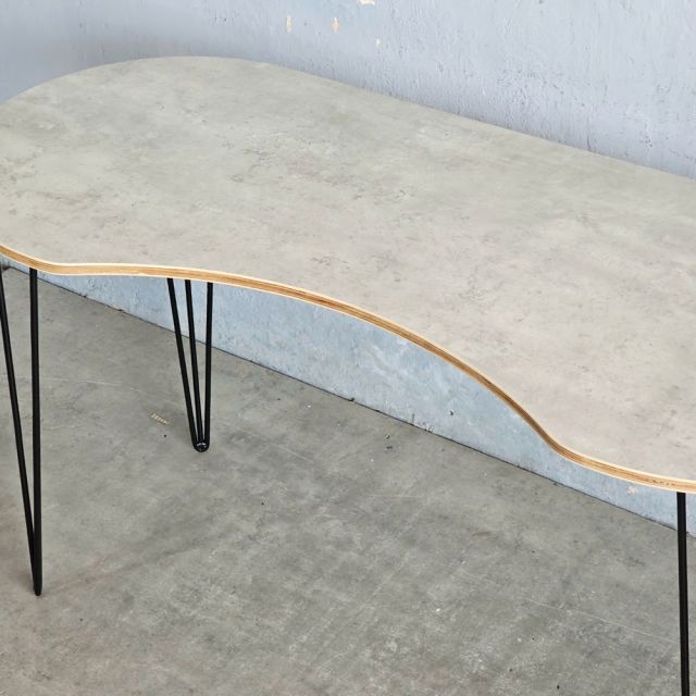 Bàn hạt đậu 140x60cm gỗ plywood chân sắt Hairpin SPD68245