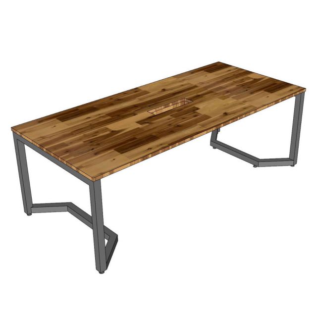 Bàn họp 240x100cm gỗ tràm chân sắt BH68031