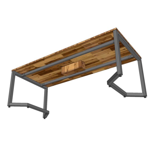 Bàn họp 240x100cm gỗ tràm chân sắt BH68031