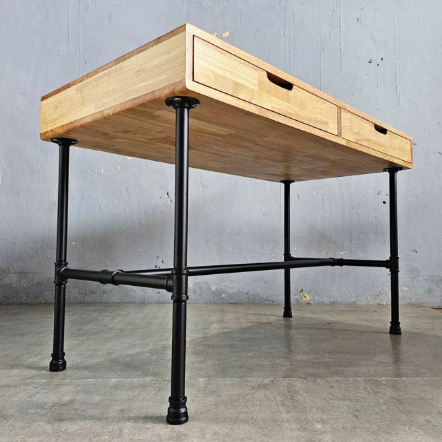 Bàn chân ống nước sắt RONEX 120x60x75cm gỗ cao su BD68153