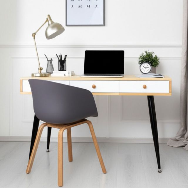 Bàn làm việc có ngăn kéo 120x55cm gỗ cao su BD68137