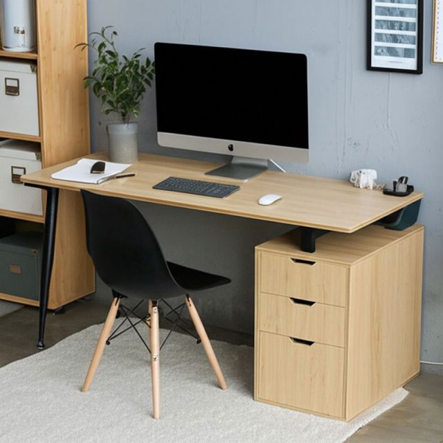 Bàn làm việc gác tủ 160x60cm gỗ cao su hệ CONE HBCO072