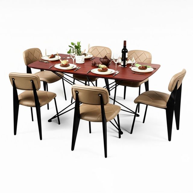 Combo bàn ăn chữ nhật và 6 ghế ăn BBA192