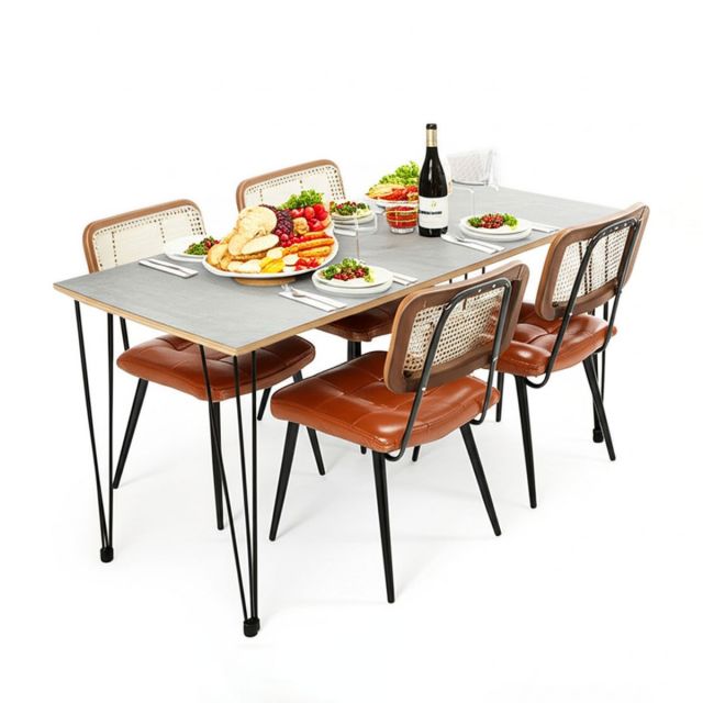 Combo bàn ăn chữ nhật và 4 ghế Copine BBA191