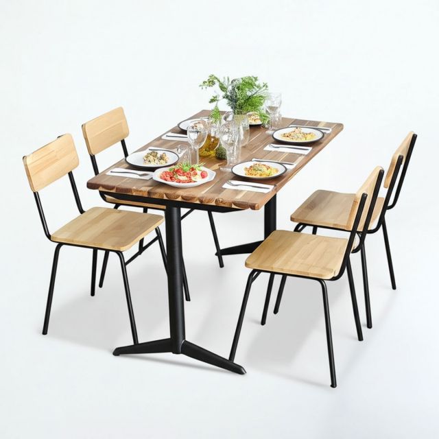 Combo bàn chữ nhật 120x70cm và 4 ghế ăn BBA183 Combo bàn chữ nhật 120x70cm và 4 ghế ăn BBA183