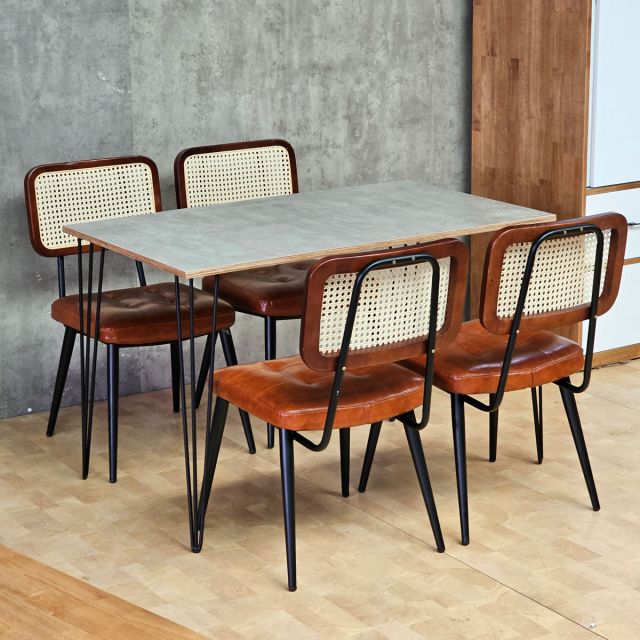 Combo bàn ăn chữ nhật và 4 ghế Copine BBA191