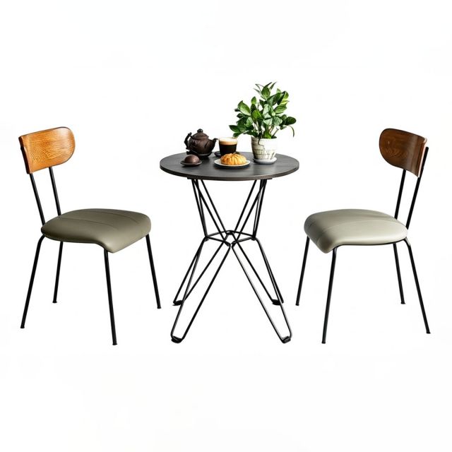 Combo bàn cafe tròn và 2 ghế cafe lưng tựa CBCF337