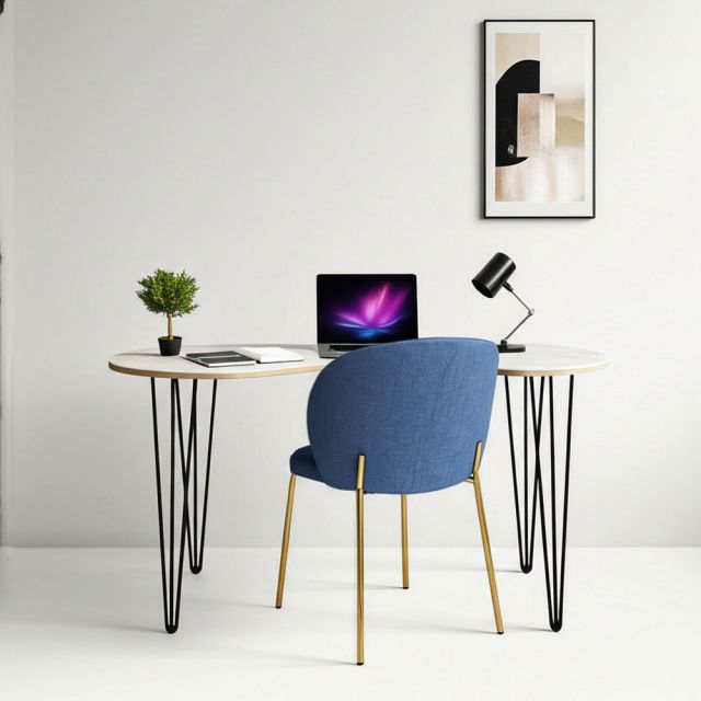 Combo bàn làm việc hạt đậu và ghế bọc nệm CB68210