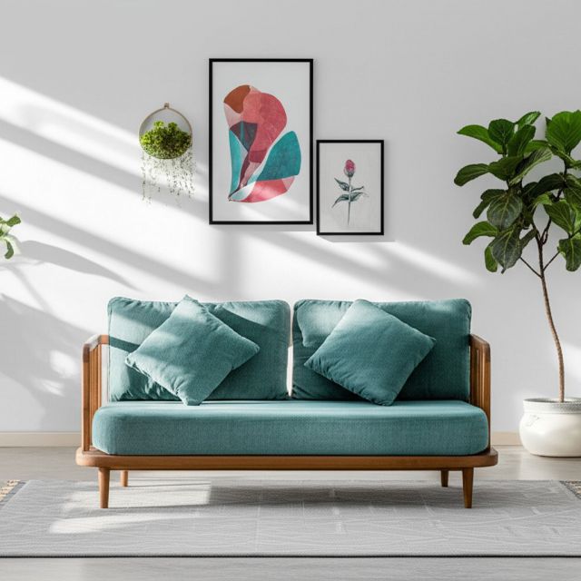 Ghế sofa băng Fly II 160x70x85cm khung gỗ Ash nệm vải SFB68094