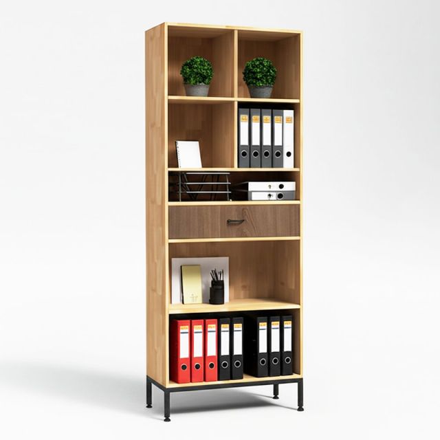Kệ hồ sơ có ngăn kéo 70x35x195cm gỗ cao su THS68082 Kệ hồ sơ có ngăn kéo 70x35x195cm gỗ cao su THS68082