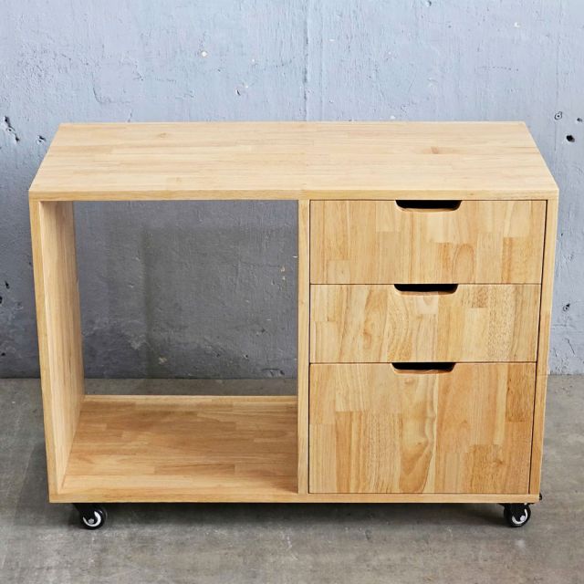 Kệ di động 90x40x60cm gỗ cao su KMI68008