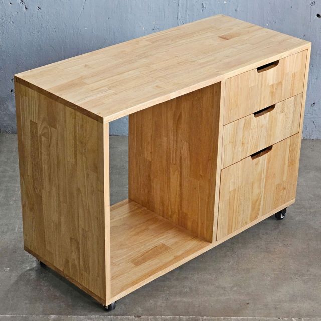 Kệ di động 90x40x60cm gỗ cao su KMI68008