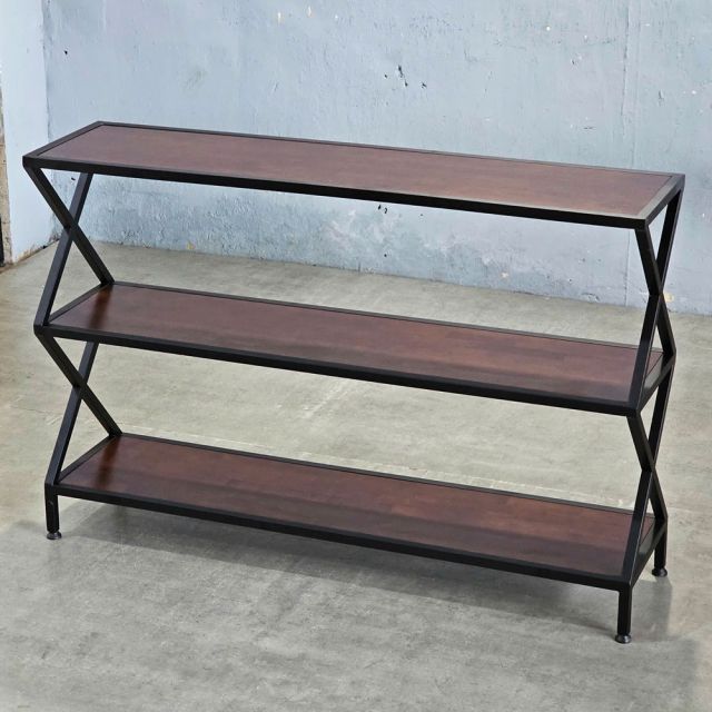 Kệ 3 tầng khung sắt gỗ cao su KS68124