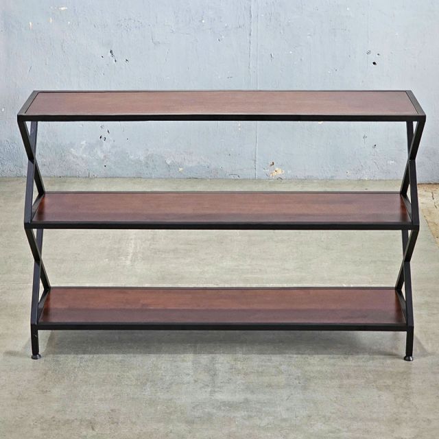 Kệ 3 tầng khung sắt gỗ cao su KS68124