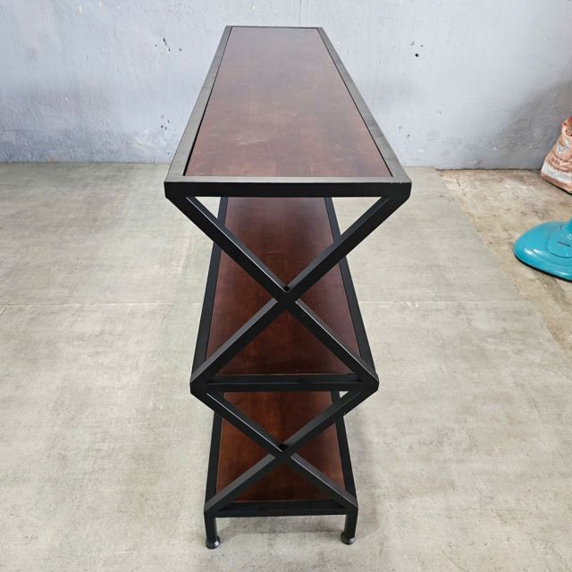Kệ 3 tầng khung sắt gỗ cao su KS68124