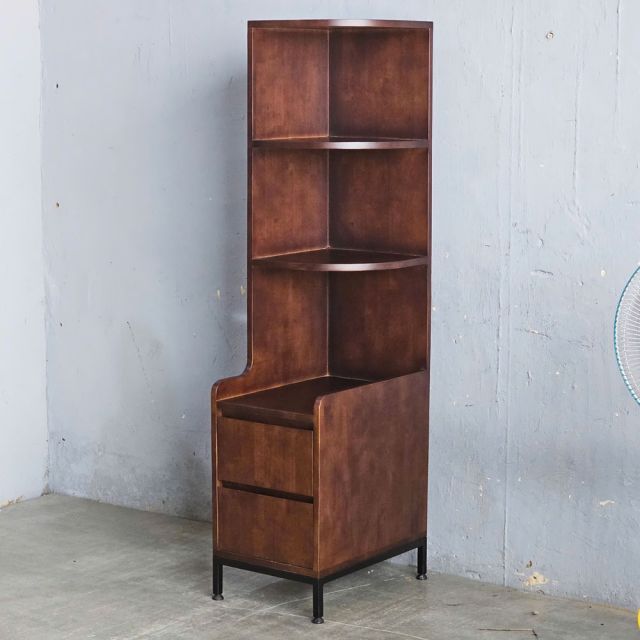 Kệ sách góc tường 35x50x150cm gỗ cao su KGT68042