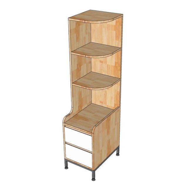 Kệ sách góc tường 35x50x150cm gỗ cao su KGT68042