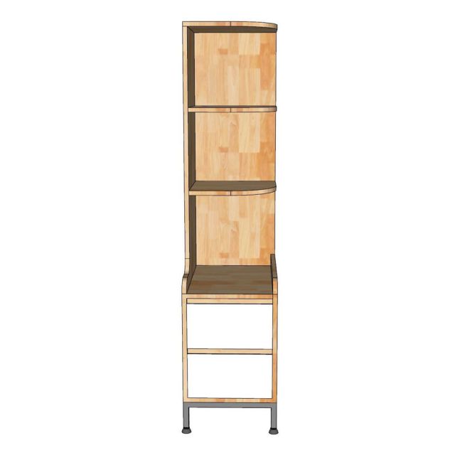 Kệ sách góc tường 35x50x150cm gỗ cao su KGT68042